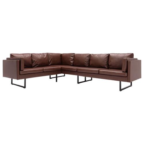 Hjørnesofa kunstlæder brun