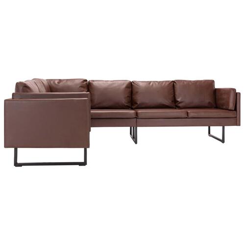 Hjørnesofa kunstlæder brun