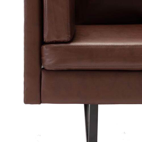 Hjørnesofa kunstlæder brun