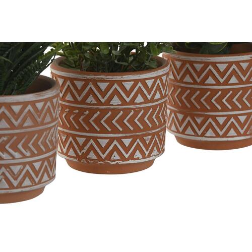 Dekorativ plante Home ESPRIT Polyetylen Cement 12 x 12 x 17 cm (3 enheder)