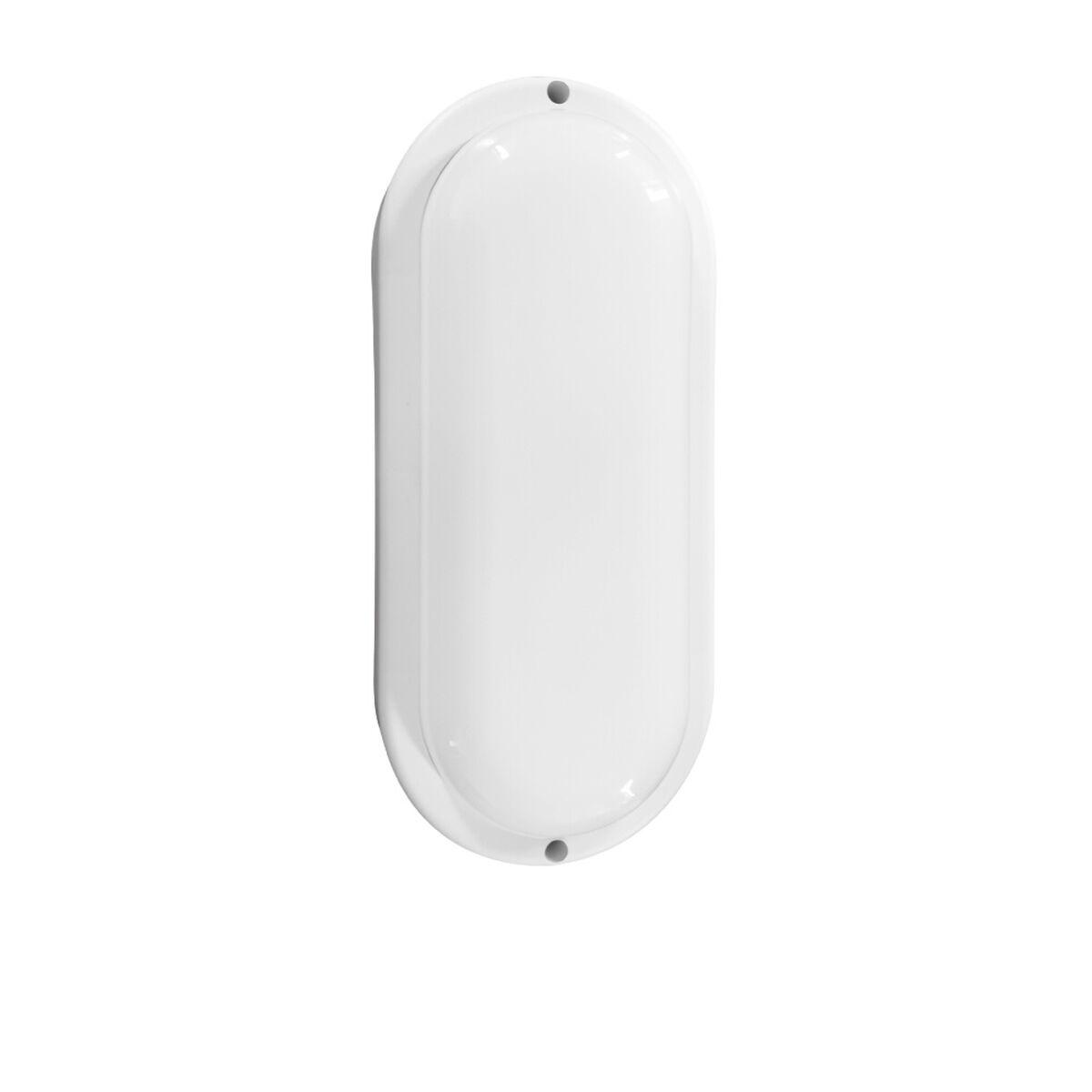 EDM væglampe med sensor, hvid oval 18 W LED-armatur 4000 K IP44
