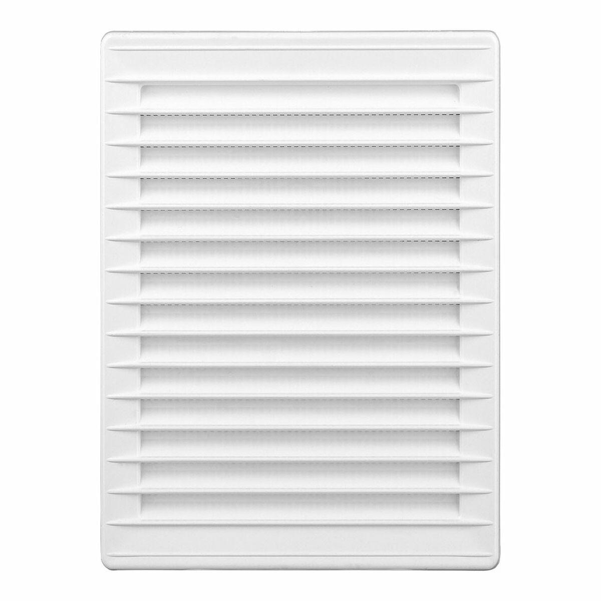 EDM Ventilationsgitter 13,7 × 20,7 cm med moskitonet - Hvid