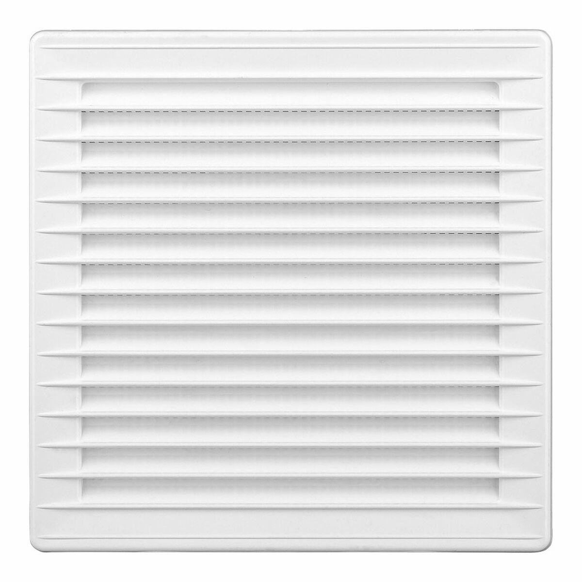 EDM Ventilationsgitter 17 × 17 cm med moskitonet - hvid