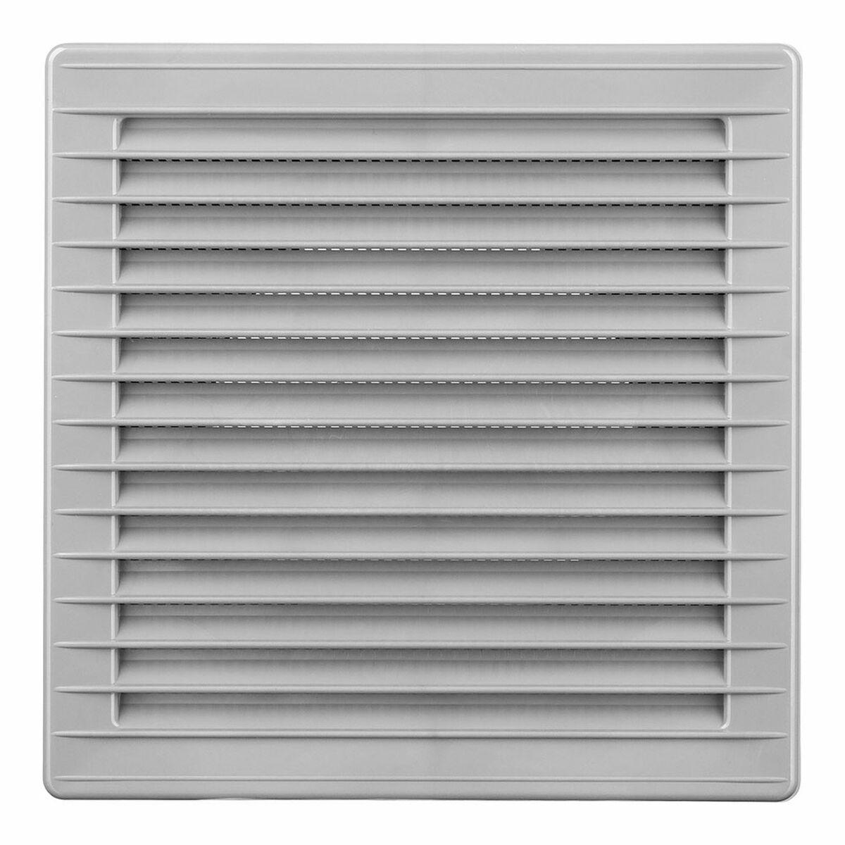 EDM Product ventilationsgitter med moskitonet, grå - 17 × 17 × 1,15 cm