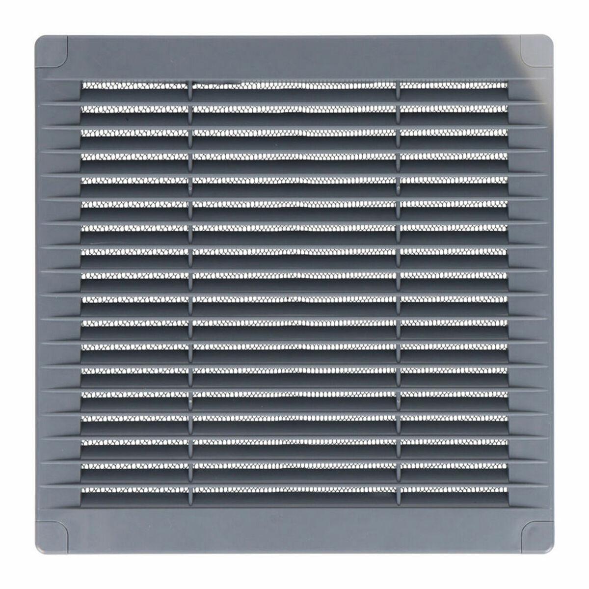 EDM Product ventilationsgitter med moskitonet, grå 20 × 20 cm