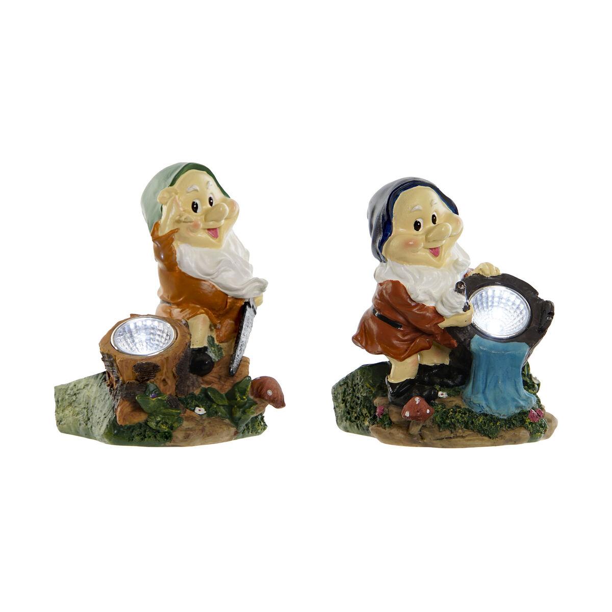 Havenisser med solcelle-LED, multifarvet, 11,5 × 11 × 15,2 cm (2 stk.)