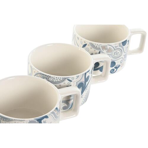 Dele kaffekopsæt Home ESPRIT Beige Grå Pink Syren Metal Bambus Dolomite 260 ml