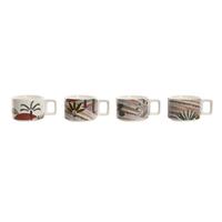 Dele kaffekopsæt Home ESPRIT Beige Pink Terrakotta Syren Metal Bambus Dolomite 260 ml