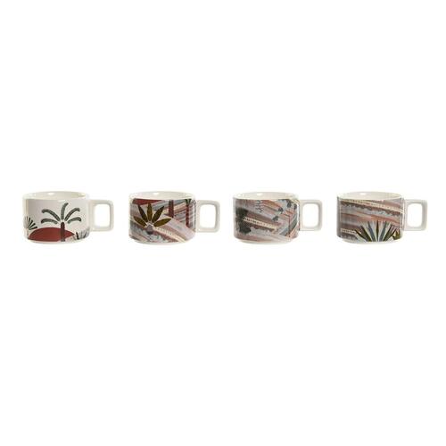 Dele kaffekopsæt Home ESPRIT Beige Pink Terrakotta Syren Metal Bambus Dolomite 260 ml