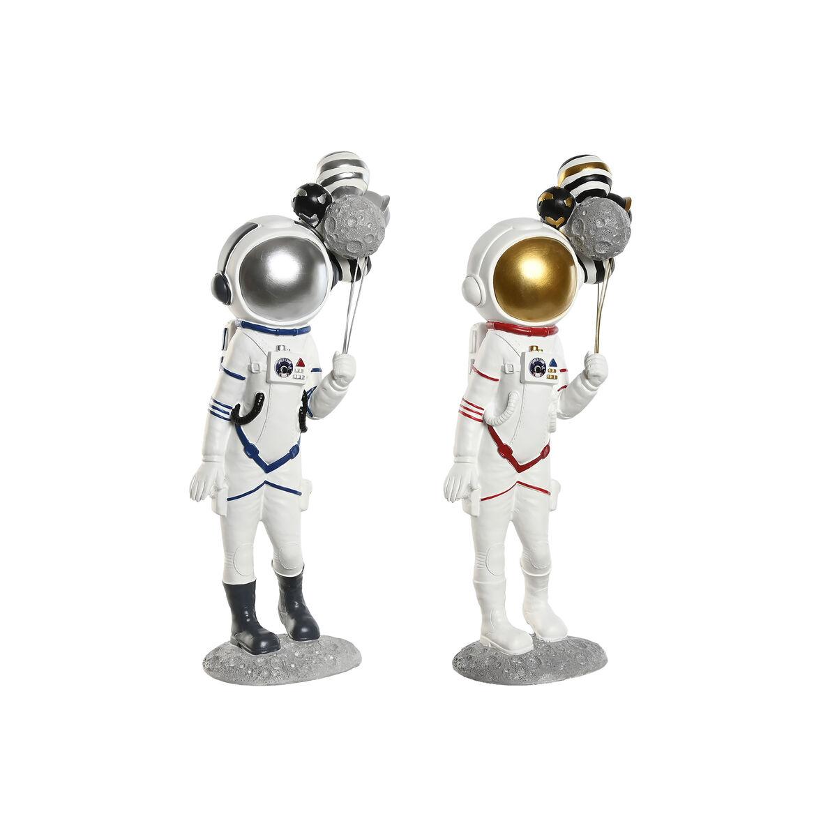 Dekorativ astronautfigur - dame, blå/hvid/rød, 16 × 12 × 41 cm (sæt á 2)