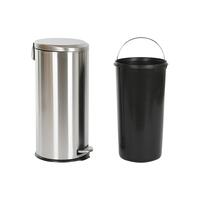 Papirkurv med pedal Home ESPRIT Sølvfarvet Rustfrit stål polypropylen 30 L