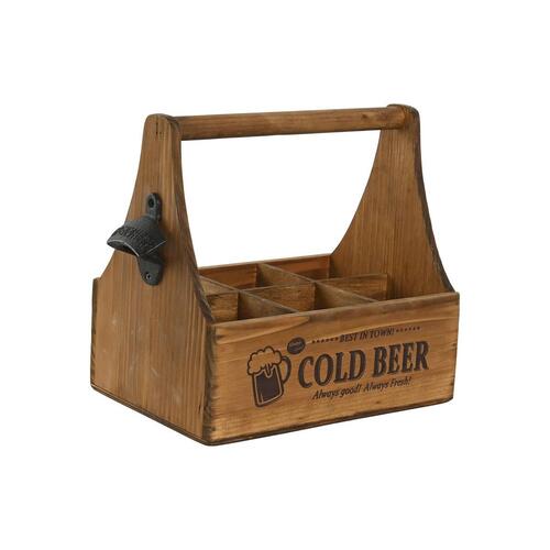 Kasse Home ESPRIT Cold Beer Brun Metal Gran 6 flasker 27 x 19 x 26 cm