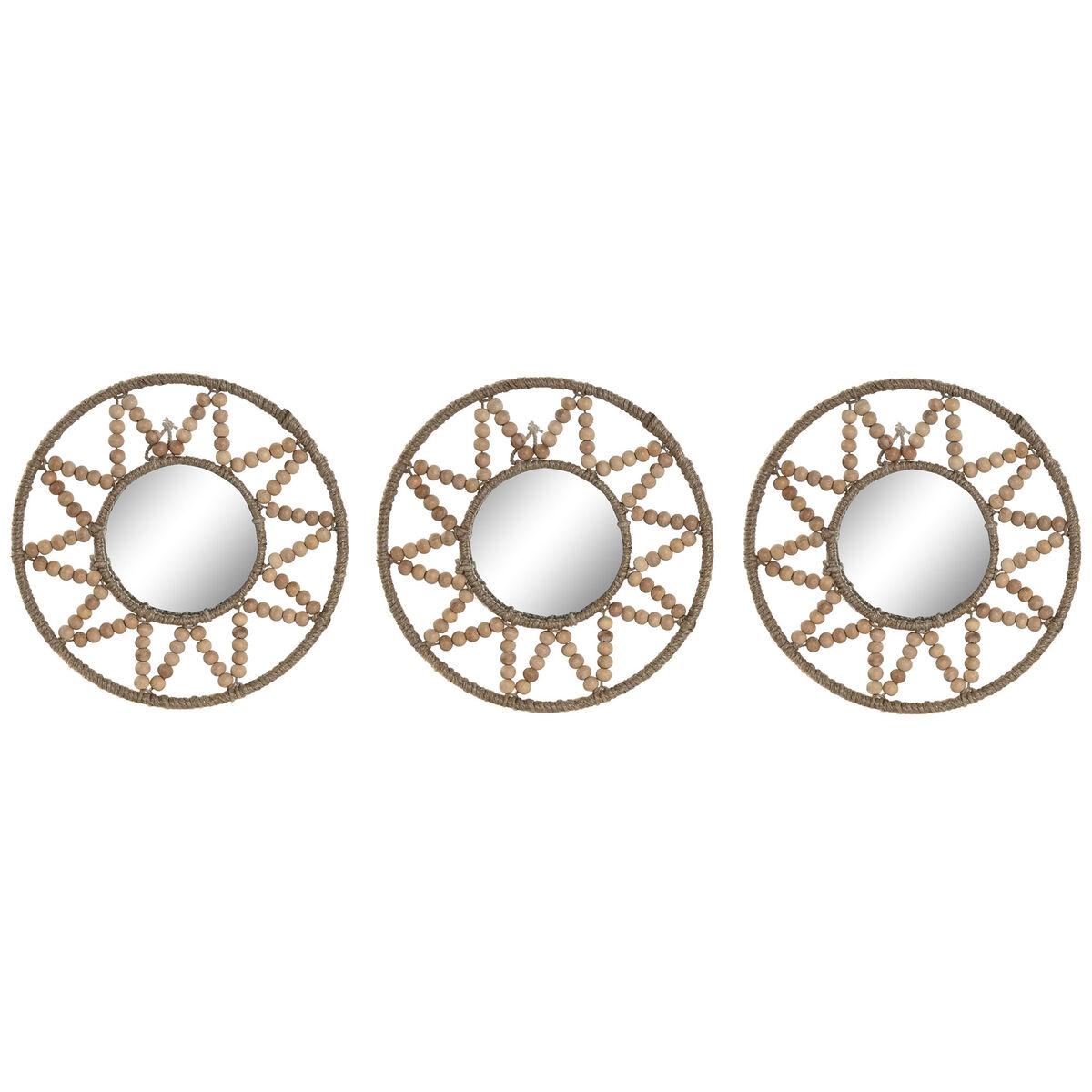 Sæt med vægspejle - Natur Scandi, 20 × 1 × 20 cm (3 stk)