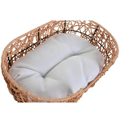 Hundeseng Home ESPRIT Hvid Lys brun Metal syntetisk Rattan 50 x 35 x 14 cm (2 Dele)