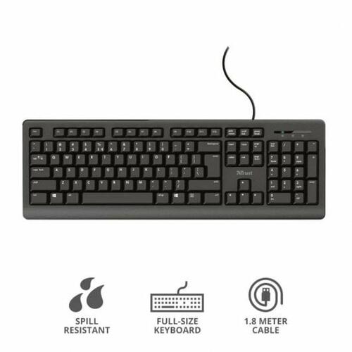 Tastatur Trust 23982 Sort Spansk qwerty