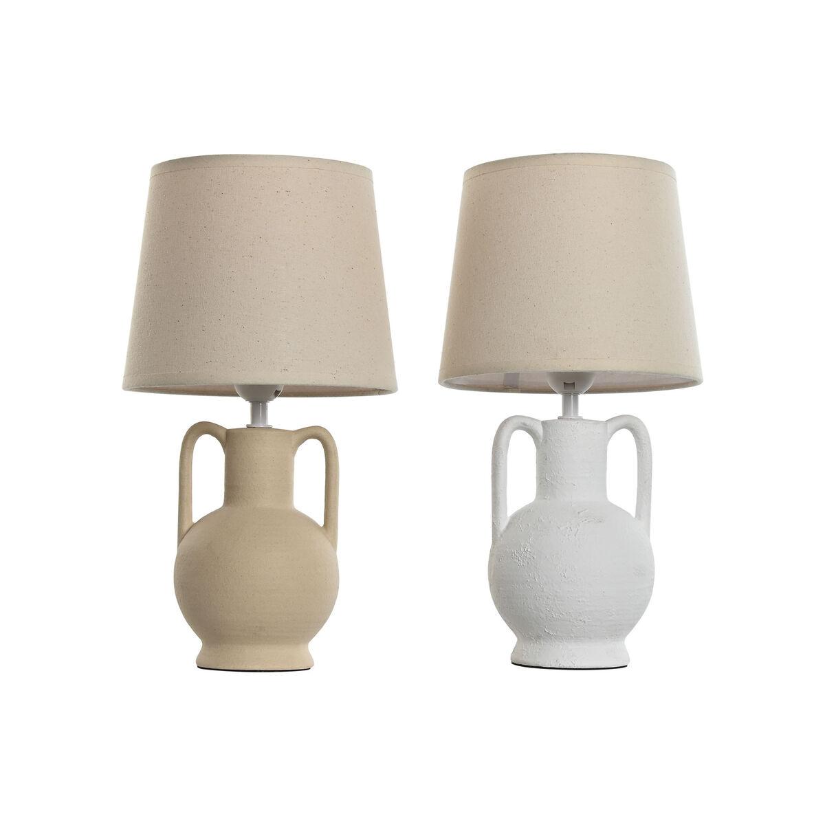 Bordlamper i keramik - hvid/beige, E27, 50 W, 220 V (sæt á 2)