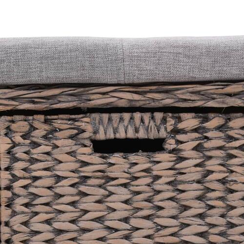 Bænk med 3 kurve søgræs 105 x 40 x 42 cm grå