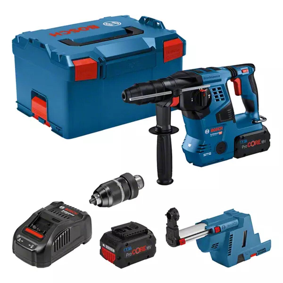 BOSCH GBH 18V-28 CF mejselhammer sæt 2x8,0 Ah + GDE 18V-16 billede