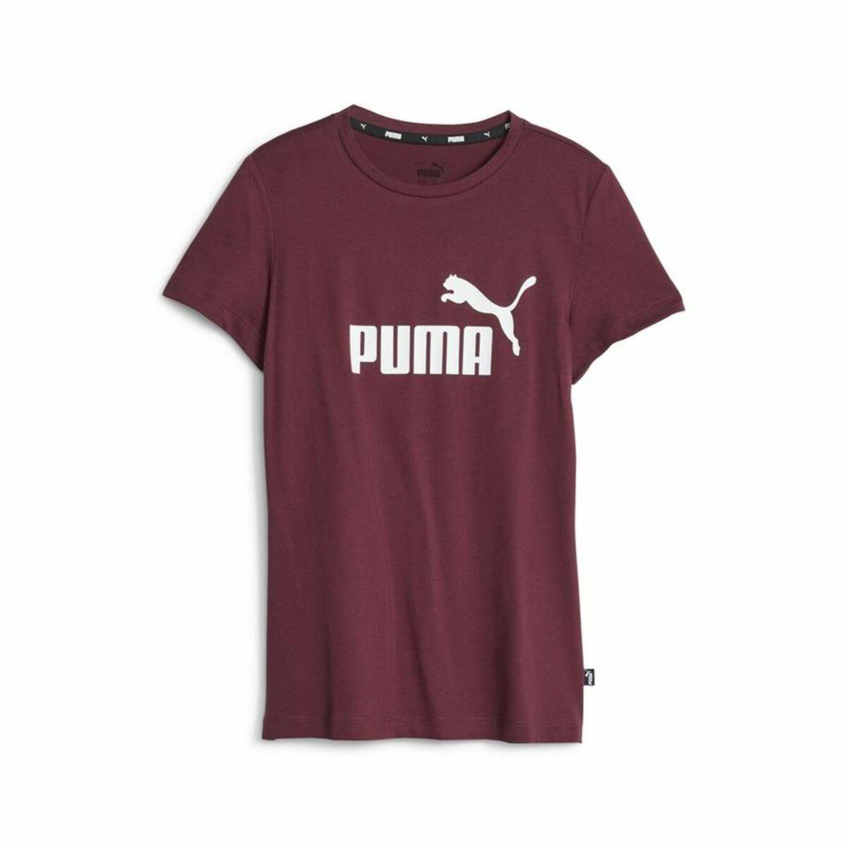 Puma Ess Logo kortærmet T-shirt til børn, rødbrun (7-8 år)