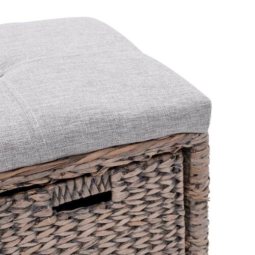 Bænk med to kurve søgræs 71 x 40 x 42 cm grå