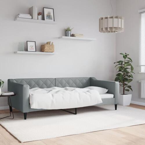 Daybed 90x190 cm stof lysegrå