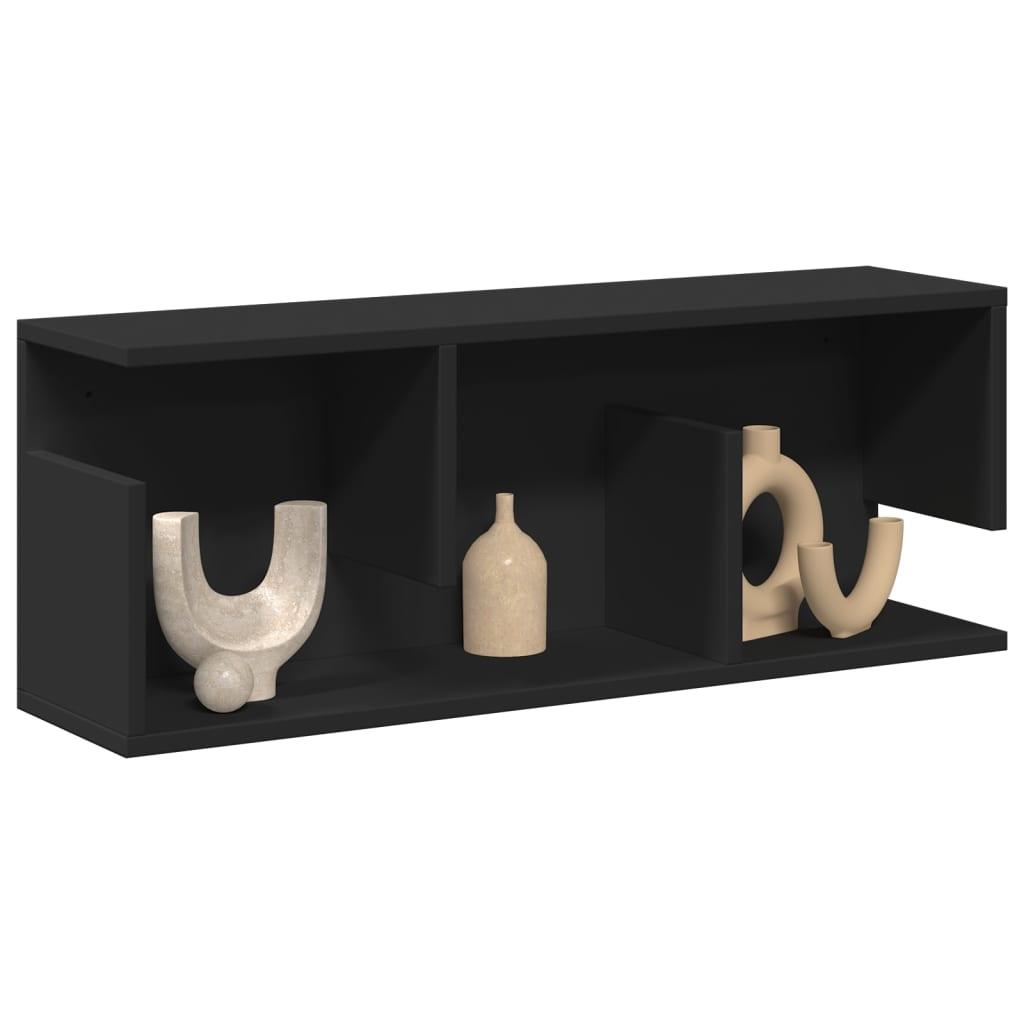 Vægskab 80x20x30 cm konstrueret træ sort