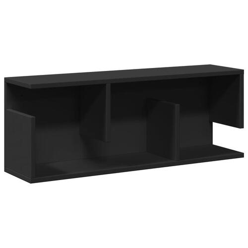 Vægskab 80x20x30 cm konstrueret træ sort