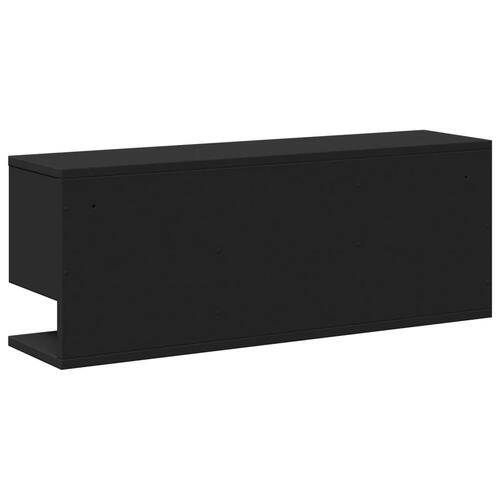 Vægskab 80x20x30 cm konstrueret træ sort