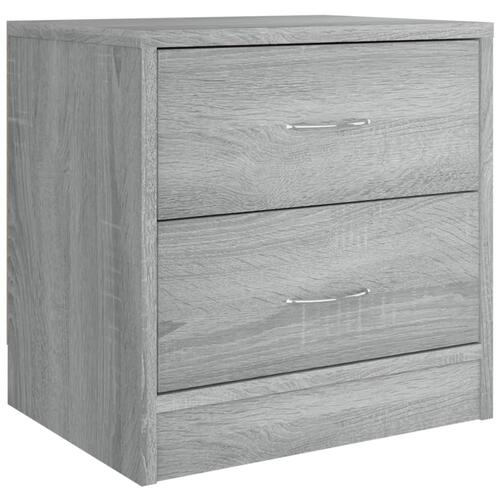 Sengeborde 2 stk. 40x30x40 cm konstrueret træ grå sonoma-eg