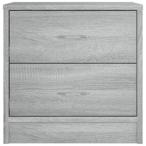 Sengeborde 2 stk. 40x30x40 cm konstrueret træ grå sonoma-eg