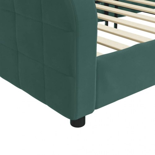 Daybed 90x200 cm i velour - mørkegrøn sovesofa