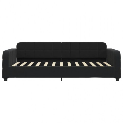 Daybed 80x200 cm i velour - sort sengeramme/sovesofa