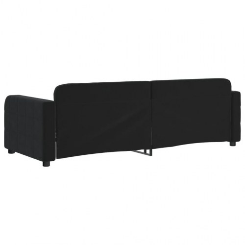Daybed 80x200 cm i velour - sort sengeramme/sovesofa