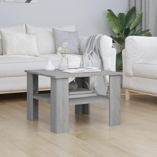 Sofabord 60x60x42 cm konstrueret træ grå sonoma-eg