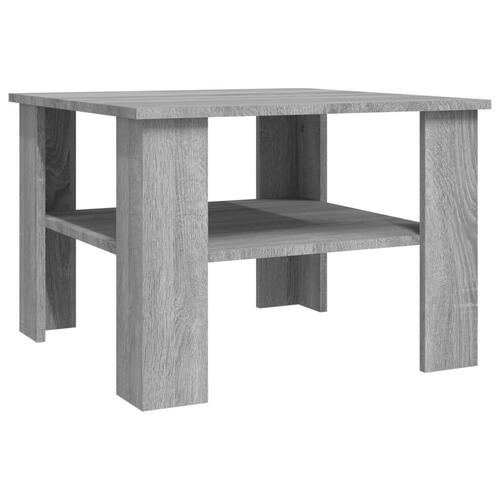 Sofabord 60x60x42 cm konstrueret træ grå sonoma-eg