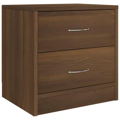 Sengeborde 2 stk. 40x30x40 cm konstrueret træ brun egetræsfarve