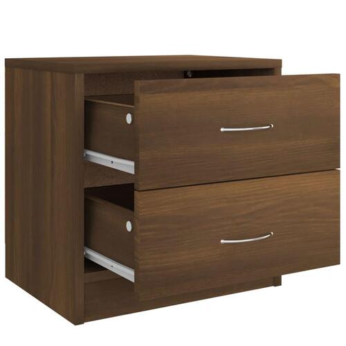 Sengeborde 2 stk. 40x30x40 cm konstrueret træ brun egetræsfarve