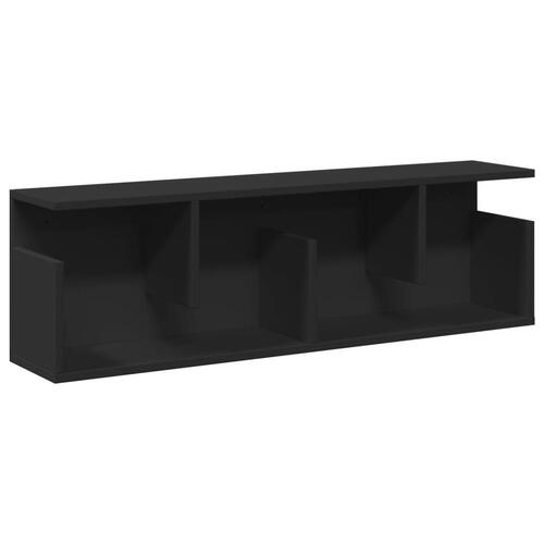 Vægskab 100x20x30 cm konstrueret træ sort