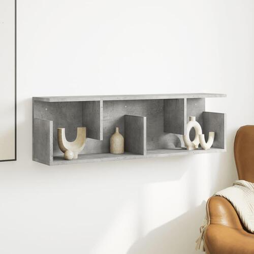 Vægskab 100x20x30 cm konstrueret træ betongrå