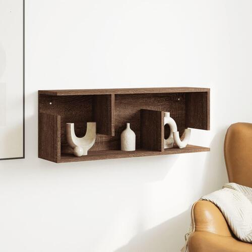 Vægskab 80x20x30 cm konstrueret træ brun egetræsfarve