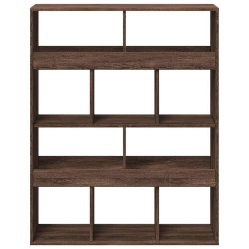 Bogreol 100x33x125,5 cm konstrueret træ brun egetræsfarve