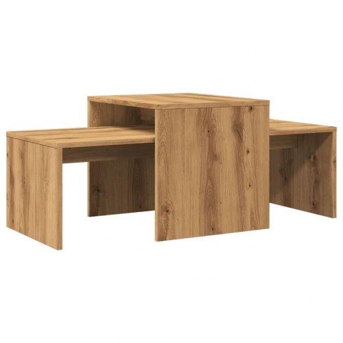 Sofabordssæt i konstrueret træ 100×48×40 cm - kunsteg