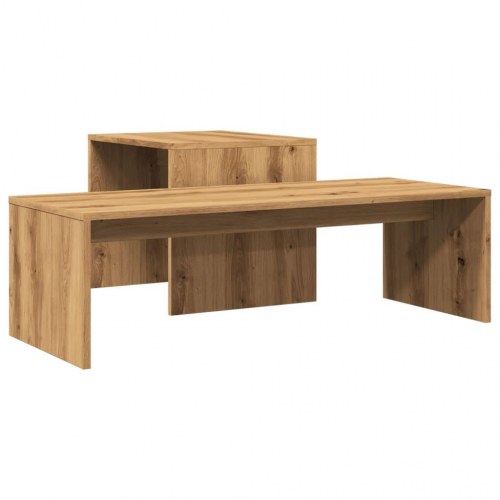 Sofabordssæt i konstrueret træ 100×48×40 cm - kunsteg
