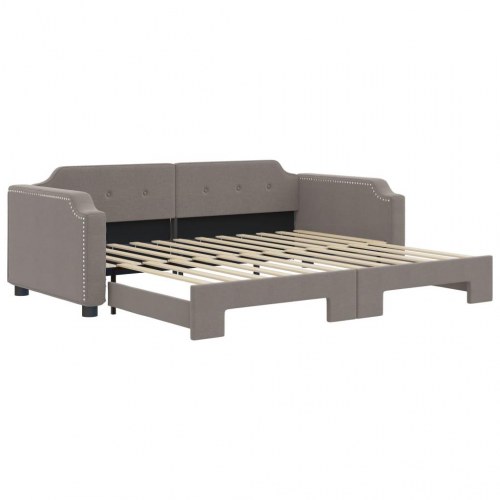 Daybed med udtræk 100×200 cm - stof, gråbrun