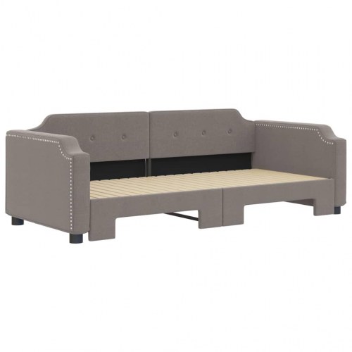Daybed med udtræk 100×200 cm - stof, gråbrun