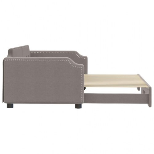 Daybed med udtræk 100×200 cm - stof, gråbrun
