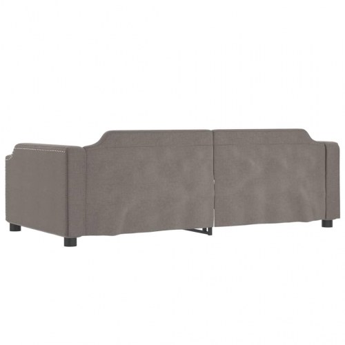 Daybed med udtræk 100×200 cm - stof, gråbrun
