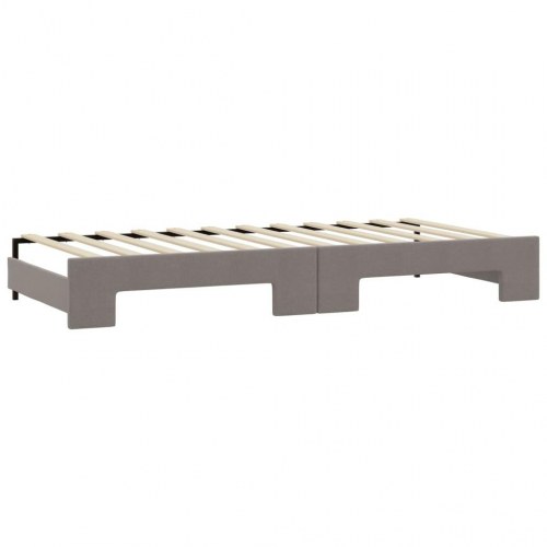 Daybed med udtræk 100×200 cm - stof, gråbrun