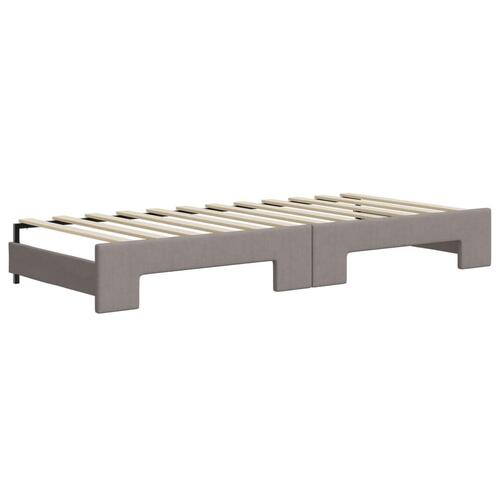 Daybed med udtræk og skuffer 100x200 cm stof gråbrun
