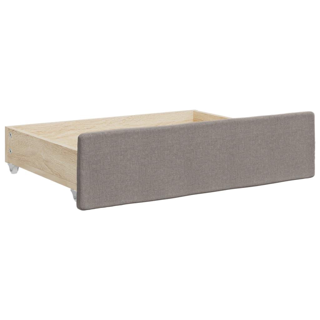 Daybed med udtræk og skuffer 100x200 cm stof gråbrun